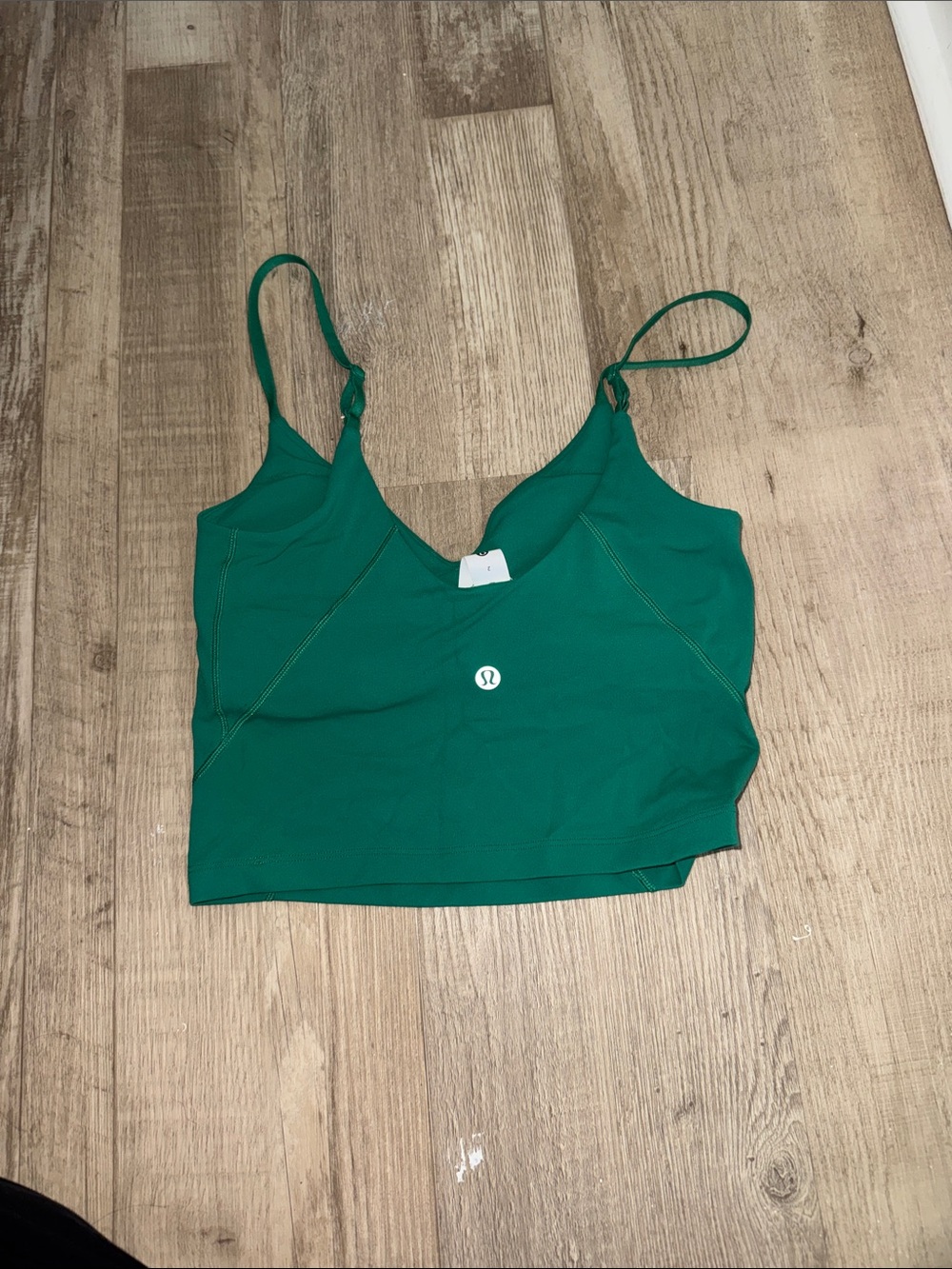 lululemon Emerald Green V-Neck Strappy Crop Tank